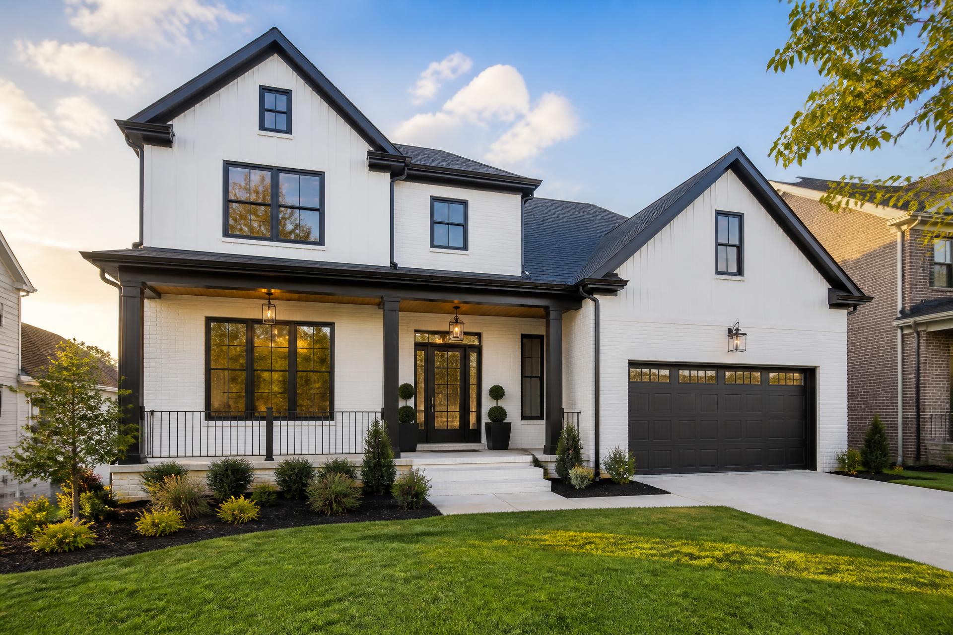 Beautifully painted modern home exterior in Charlotte, North Carolina